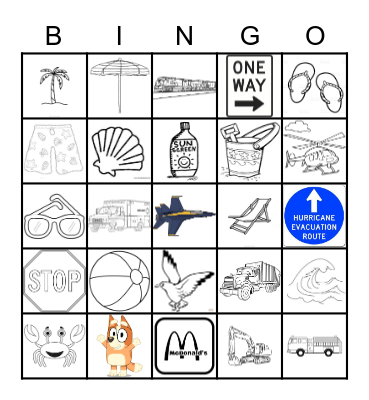 Orange Beach Road Trip Bingo Card