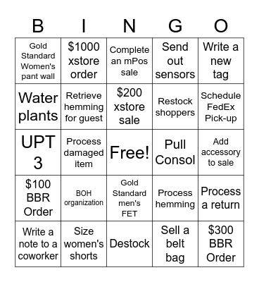 lululemon BINGO Card