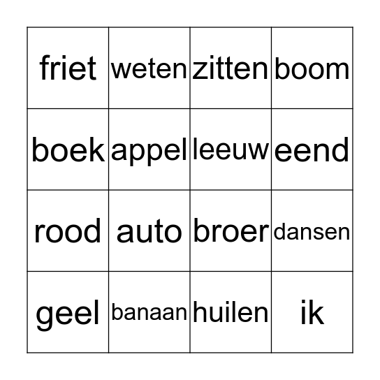 Spreken Met Ondersteuning van Gebaren Bingo Card