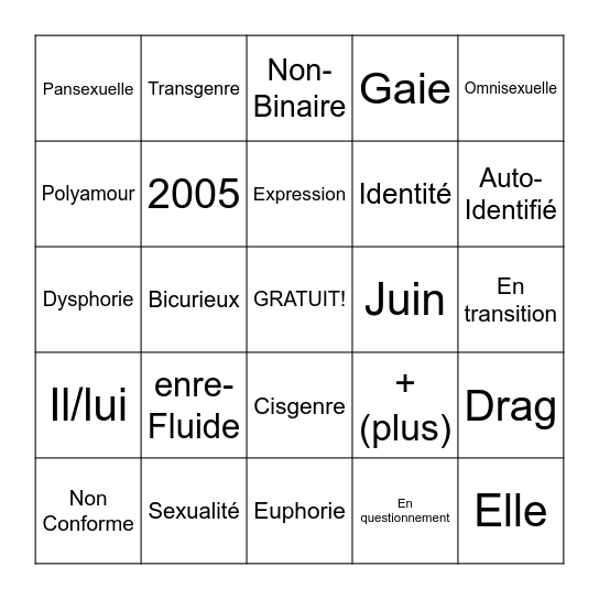 2SLG B...INGO TQIA+ Bingo Card