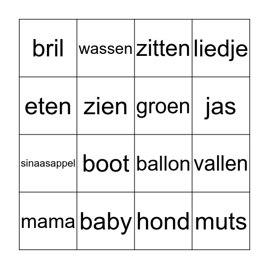 Spreken Met Ondersteuning van Gebaren Bingo Card