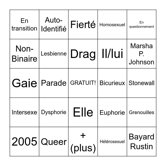 2SLG B...INGO TQIA+ Bingo Card