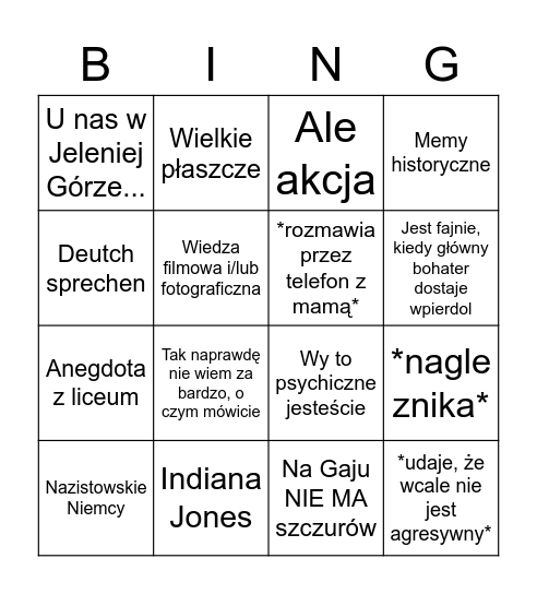 WOJTEK Bingo Card