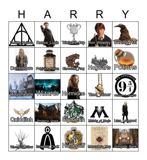 Harry Potter Bingo Card