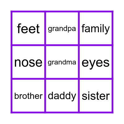 FAMILY BINGO Card