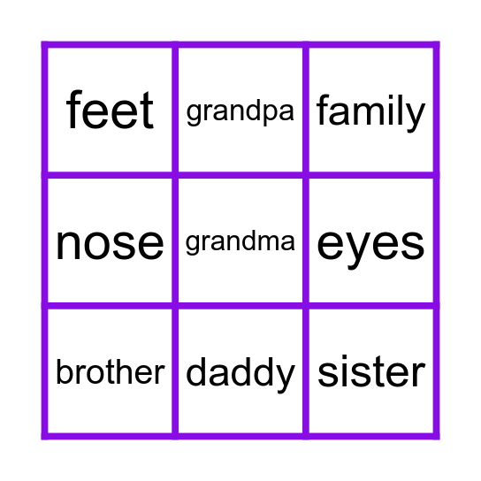FAMILY BINGO Card