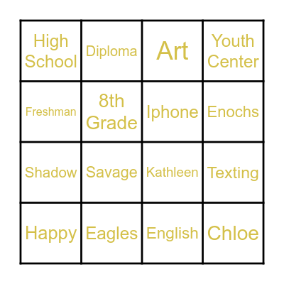 The Graduate Bingo Card