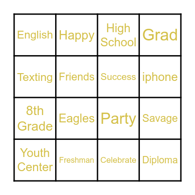 The Graduate Bingo Card