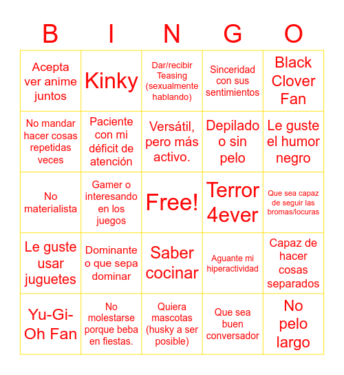 Are you Arctic's type? Bingo Card