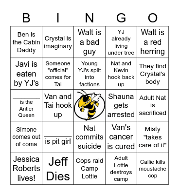 Yellowjackets Season 2: Lottie Day Saints Bingo Card