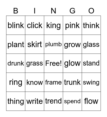 Phonics Land Bingo Card