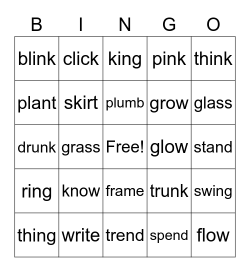 Phonics Land Bingo Card