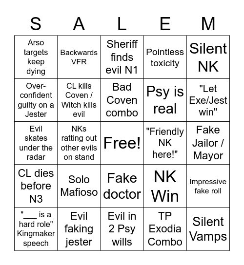 TOS Bingo Card