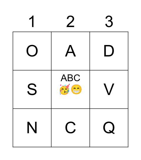 ABC'S BINGO Card