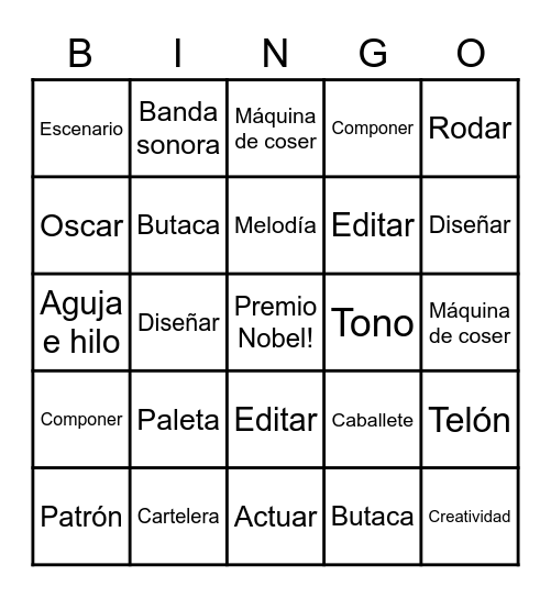 Manifestaciones artísticas Bingo Card