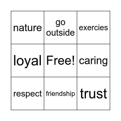 social health bingo Card