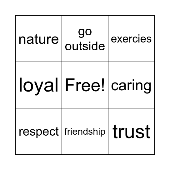 social health bingo Card