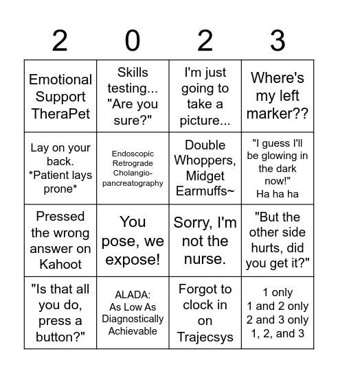 Burnout Bingo Card