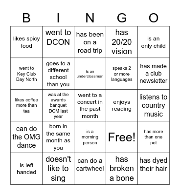 D33 Banquet Bingo! Bingo Card