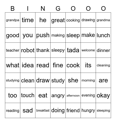 Grade 4 Lesson 5 Bingo Card