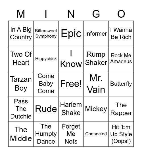 ONEderland 3 Bingo Card