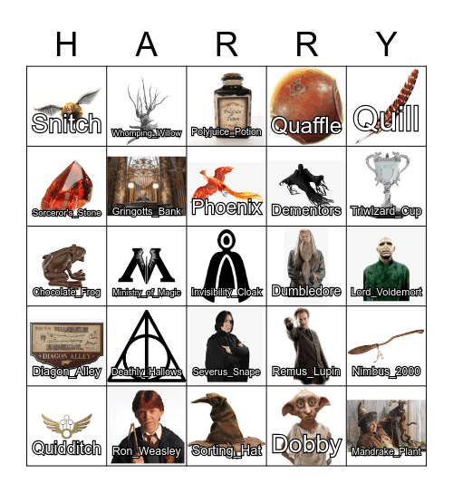 Harry Potter Bingo Card