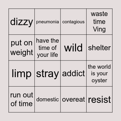 St A Bingo Card