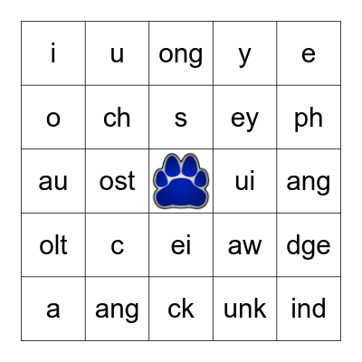 Sounds, Digraphs, Blends, and Welds Bingo Card