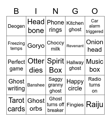 Otter Bingo V2.3 Bingo Card