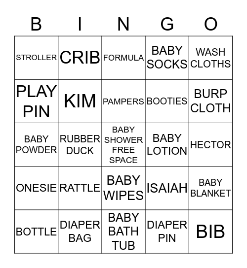 BABY BINGO Card