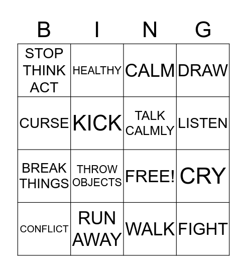 Angry Bingo Card