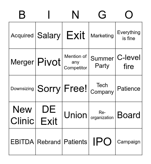 Mandatory Bingo Card