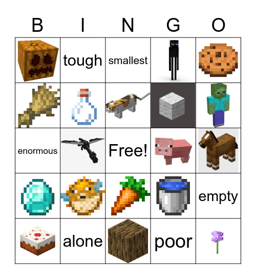 Minecraft Bingo Card