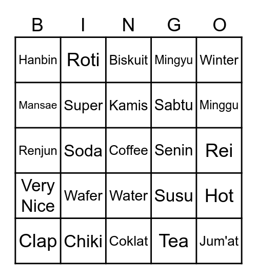 Alpamang Bingo Card