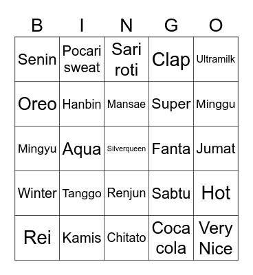 Kim Hanbin Bingo Card