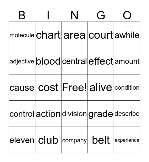 Corbett's Sight Words 1/22/16 Bingo Card