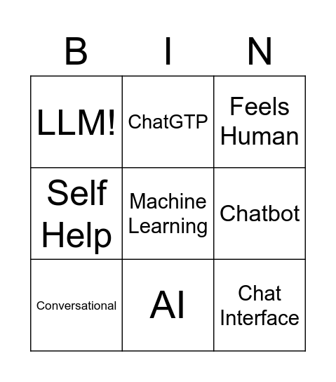 SXP Planning BINGO Card