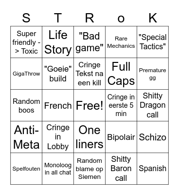 Stroke queue Bingo Card