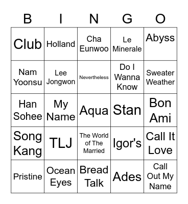 Bingo Hyunsuk Bingo Card
