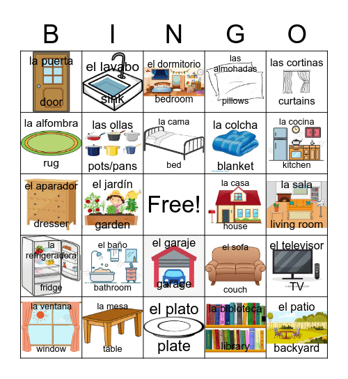 La casa Bingo Card