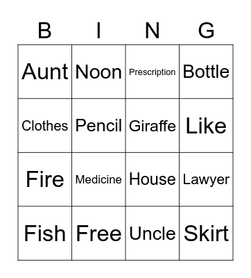 BINGO! Bingo Card
