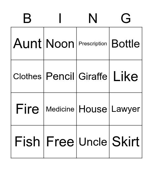 BINGO! Bingo Card