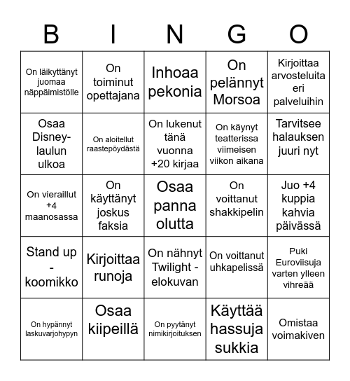 Kevätjuhla Bingo 2023 Bingo Card