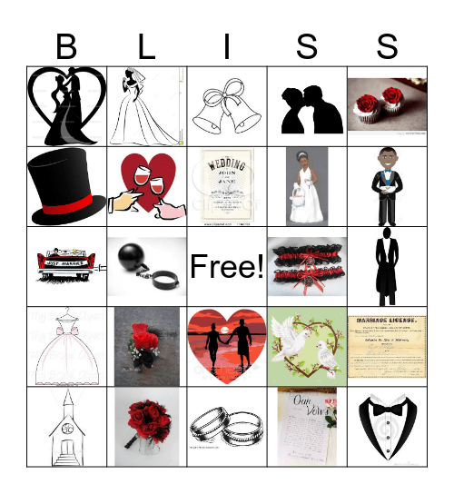 Wedding Bliss Bingo Card