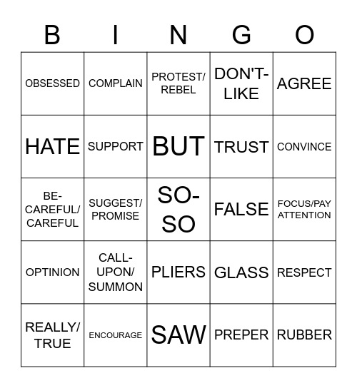 ASL 1: EXPRESSING YOURSELF AND TOOLS VOCABULARY SIGNS Bingo Card