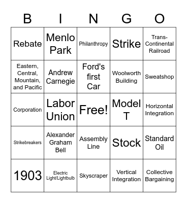 Chapter 19 Review Bingo Card