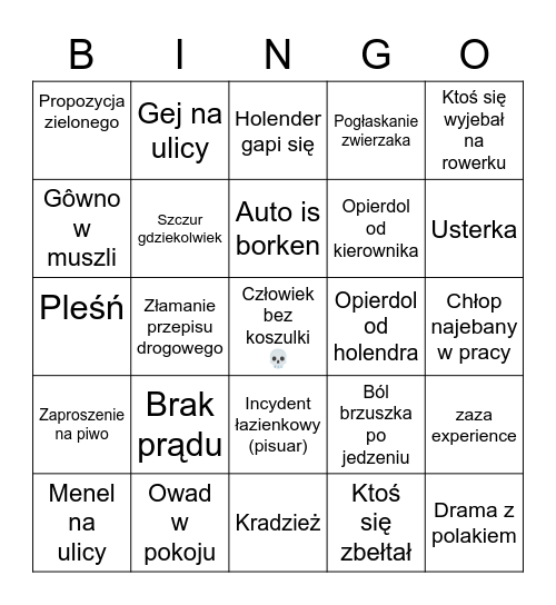 Holandia xperience Bingo Card