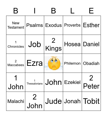 BOOKS OF THE BIBLE Bingo Card