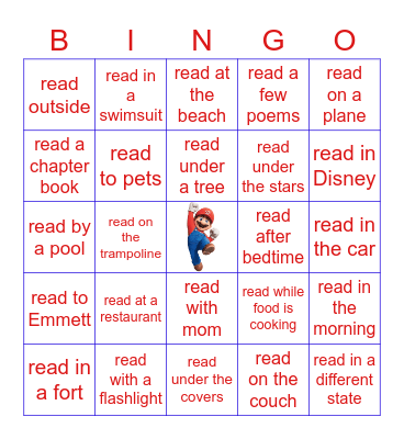 Summer Reading Bingo Card