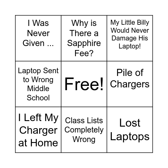 Last Week of School! Bingo Card